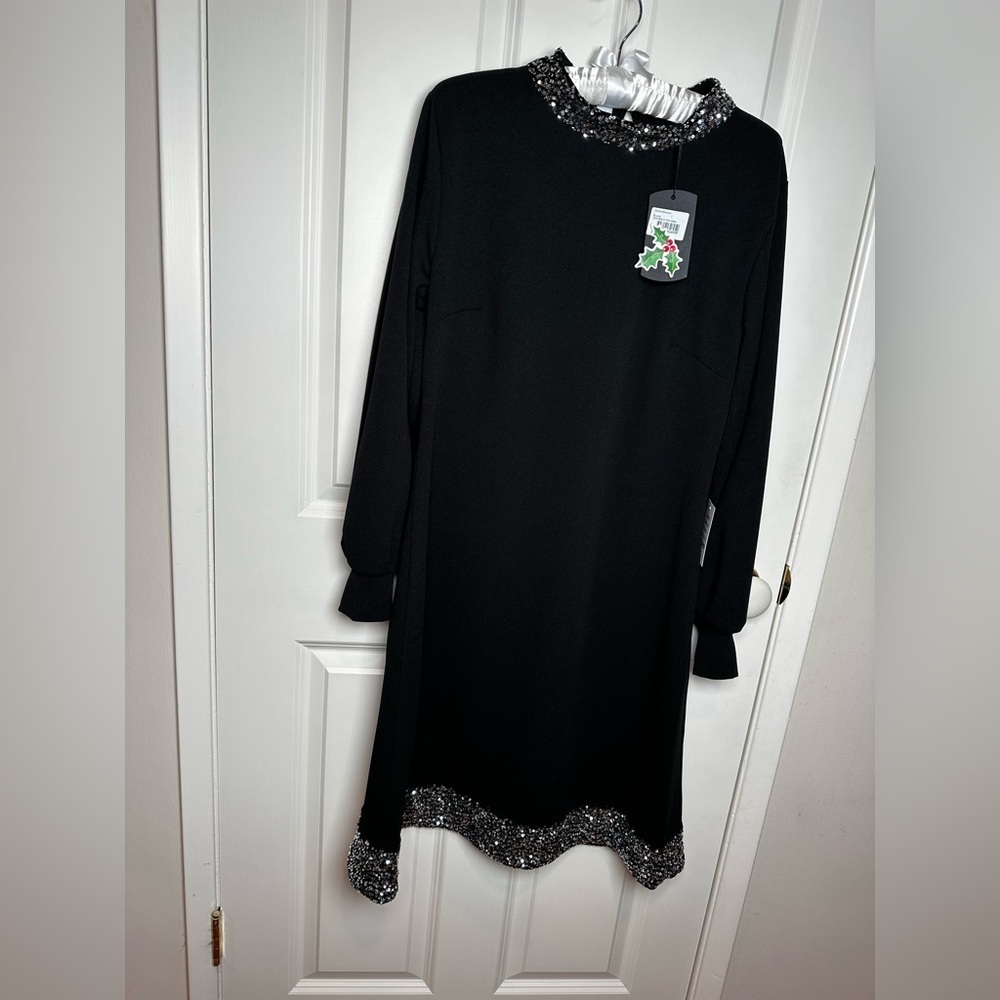 Elegant Black Dress with Silver Accents